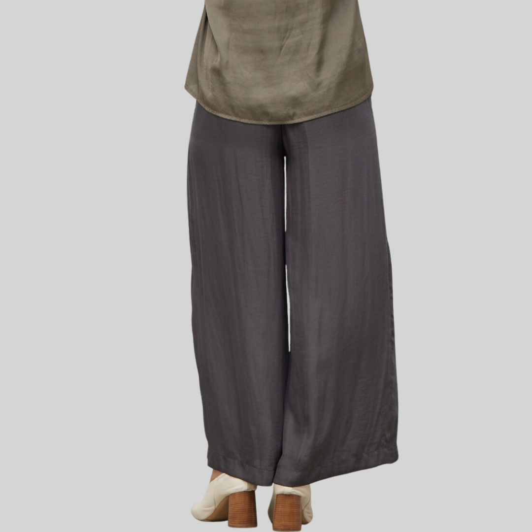 Airy Satin Pants with Tie Waist